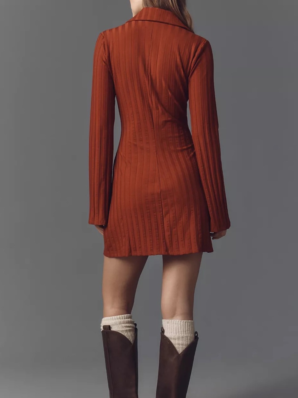 Reformation Benton Ribbed Button-Front Sweater Mini Dress - Picture 2 of 4